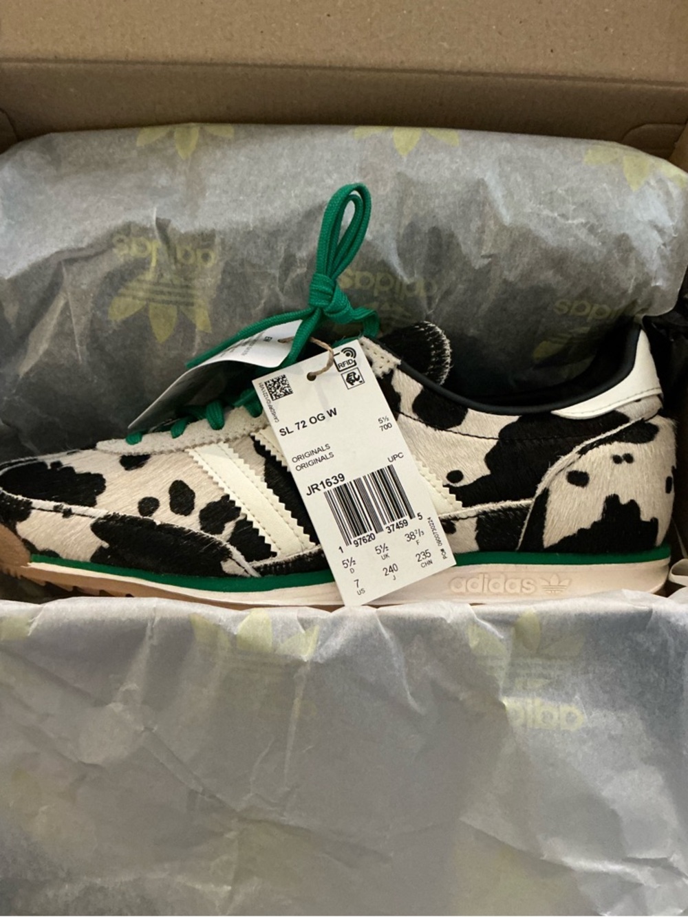 adidas - Women's Cow Print SL 72 OG Shoes in Sz 7 - Picture 7 of 8